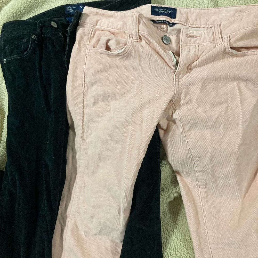 Light Pink and Black corduroy AE pants